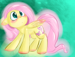 Size: 750x572 | Tagged: safe, artist:kiruki1999, fluttershy, pegasus, pony, female, mare, pink mane, solo, yellow coat