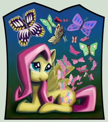 Size: 2048x2320 | Tagged: safe, artist:dahtamnay, fluttershy, pegasus, pony, female, high res, mare, pink mane, yellow coat