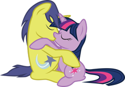 Size: 1069x748 | Tagged: safe, artist:groxy-cyber-soul, derpibooru import, comet tail, twilight sparkle, cometlight, female, kissing, male, shipping, straight