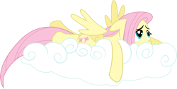 Size: 5093x2567 | Tagged: safe, artist:regolithx, fluttershy, pegasus, pony, simple background, tired, transparent background, vector