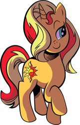 Size: 1184x1841 | Tagged: safe, artist:andypriceart, artist:imperfectxiii, sunset shimmer, pony, unicorn, backwards cutie mark, simple background, solo, transparent background, vector