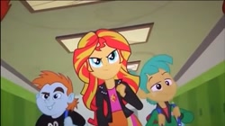 Size: 961x538 | Tagged: safe, screencap, snails, snips, sunset shimmer, equestria girls, antagonist