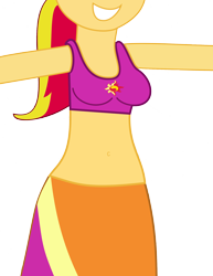 Size: 1690x2184 | Tagged: safe, artist:ponyalfonso, sunset shimmer, equestria girls, belly button, clothes, humanized, midriff, ponytail, skirt, waist