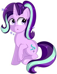 Size: 3800x4900 | Tagged: safe, artist:emera33, starlight glimmer, pony, unicorn, the crystalling, absurd resolution, open mouth, raised hoof, signature, solo