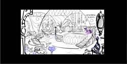 Size: 1302x661 | Tagged: safe, artist:phil caesar, derpibooru import, twilight sparkle, behind the scenes, concept art, fim crew, official, scenery, sketch, spa