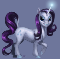 Size: 775x768 | Tagged: safe, artist:hitsujifox, rarity, pony, unicorn, female, horn, mare, solo, white coat