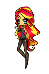 Size: 400x600 | Tagged: safe, artist:fa11enha1o, artist:twilite-sparkleplz, sunset shimmer, equestria girls, chibi, solo