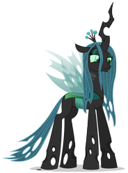 Size: 6248x8500 | Tagged: safe, artist:a4r91n, queen chrysalis, changeling, changeling queen, absurd resolution, pose, simple background, smiling, solo, transparent background, vector