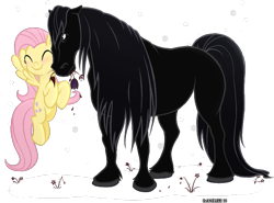 Size: 841x621 | Tagged: safe, artist:danilee3240, fluttershy, pegasus, pony, crack shipping, crossover, crossover shipping, female, hunchback of notre dame, male, shipping, snowball (character), snowshy, straight