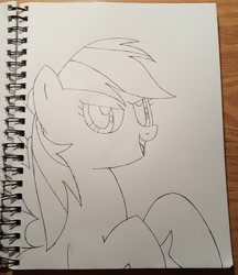 Size: 1836x2122 | Tagged: safe, derpibooru import, rainbow dash, pegasus, pony, paper, pencil, pencil drawing, traditional art