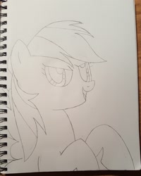 Size: 1836x2291 | Tagged: safe, derpibooru import, rainbow dash, pegasus, pony, paper, pencil, pencil drawing, traditional art