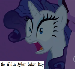 Size: 763x702 | Tagged: safe, edit, edited screencap, screencap, rarity, pony, unicorn, suited for success, cropped, labor day, solo, white