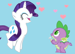 Size: 2000x1420 | Tagged: safe, artist:toothlessandhiccup, rarity, spike, dragon, pony, unicorn, female, interspecies, male, shipping, sparity, straight