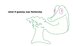 Size: 1217x769 | Tagged: safe, fluttershy, gummy, pegasus, pony, exploitable meme, meme, tree, wut if gummy wuz a meme