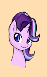 Size: 395x642 | Tagged: safe, artist:potzm, edit, starlight glimmer, pony, unicorn, spoiler:s06, cropped, cute, female, glimmerbetes, hair over one eye, mare, new hairstyle, smiling, solo