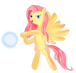 Size: 1224x1179 | Tagged: safe, artist:pklove-chan, fluttershy, pegasus, pony, g4, ask saiyan fluttershy, bipedal, crossover, dragon ball, simple background, solo