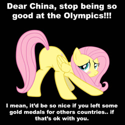 Size: 794x794 | Tagged: safe, fluttershy, pegasus, pony, china, flutterbutt, flutterplot, olympic games, plot