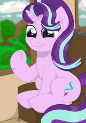 Size: 1048x1501 | Tagged: safe, artist:ljdamz1119, starlight glimmer, pony, unicorn, season 6, spoiler:s06, new hairstyle, sitting, solo