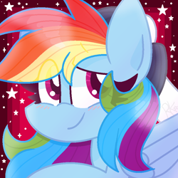 Size: 800x800 | Tagged: safe, artist:rainbowkittyy, derpibooru import, rainbow dash, pegasus, pony, blushing, looking at you, smiling, solo