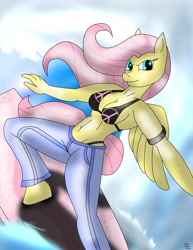 Size: 2438x3152 | Tagged: safe, artist:collinscorpio, fluttershy, anthro, clothes, female, high res, pink hair, solo