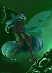 Size: 1024x1416 | Tagged: safe, artist:neoncel, queen chrysalis, changeling, changeling queen, female, solo