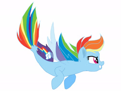 Size: 2048x1536 | Tagged: safe, artist:joshstacy, derpibooru import, rainbow dash, seapony (g4), my little pony: the movie, seaponified, seapony rainbow dash, simple background, solo, species swap, white background