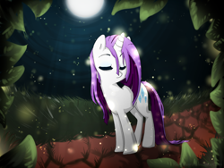 Size: 800x600 | Tagged: safe, artist:ruby-sunrise, rarity, pony, unicorn, female, mare, moon, solo