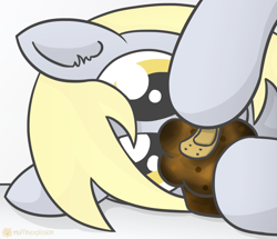 Size: 1394x1200 | Tagged: safe, artist:muffinexplosion, derpy hooves, pegasus, pony, bandage, female, mare, muffin