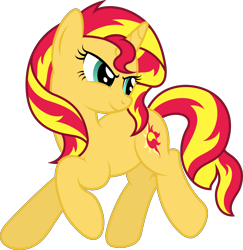 Size: 6000x6178 | Tagged: safe, artist:stabzor, sunset shimmer, pony, unicorn, absurd resolution, simple background, solo, transparent background, vector