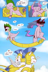 Size: 1280x1920 | Tagged: safe, artist:cold-blooded-twilight, spike, twilight sparkle, dragon, comic:cold storm, chariot, comic, explicit source, royal guard