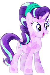 Size: 3021x4500 | Tagged: safe, artist:xebck, starlight glimmer, crystal pony, pony, the crystalling, absurd resolution, bow, crystallized, hair bow, simple background, solo, transparent background, vector