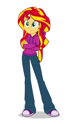 Size: 1304x2287 | Tagged: safe, artist:mohawgo, sunset shimmer, equestria girls, clothes, hoodie, simple background, solo, transparent background, vector