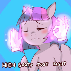 Size: 800x800 | Tagged: safe, artist:cold-blooded-twilight, twilight sparkle, semi-anthro, clothes, explicit source, exploitable meme, gloves, meme, pacha, plot, when x just right