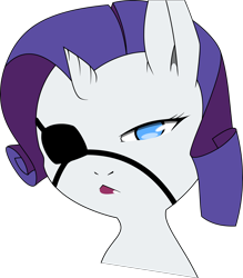 Size: 2762x3153 | Tagged: safe, artist:cold-blooded-twilight, artist:xaxu-slyph, rarity, pony, unicorn, comic:cold storm, blue eyes, colored, eyepatch, female, lipstick, mare, purple mane, simple background, solo, transparent background, vector