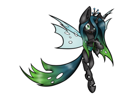 Size: 1024x768 | Tagged: dead source, safe, artist:flyingfireball, queen chrysalis, changeling, changeling queen, flying, simple background, solo, transparent background