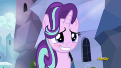 Size: 730x410 | Tagged: safe, screencap, starlight glimmer, pony, unicorn, the crystalling, blushing, cute, daaaaaaaaaaaw, discovery family logo, female, glimmerbetes, mare, smiling, solo