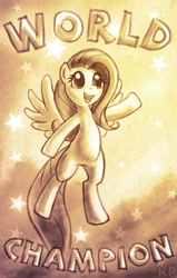 Size: 635x1000 | Tagged: safe, artist:kp-shadowsquirrel, fluttershy, pegasus, pony, monochrome, solo, stars