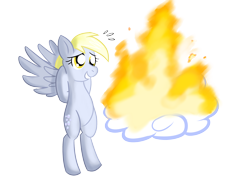 Size: 1650x1275 | Tagged: safe, artist:zanezandell, derpy hooves, pegasus, pony, cloud, epic fail, fail, female, fire, how, i just don't know what went wrong, mare