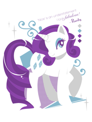 Size: 563x750 | Tagged: safe, artist:tinrobo, rarity, pony, unicorn, female, horn, mare, quote, white coat