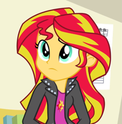 Size: 795x810 | Tagged: safe, screencap, sunset shimmer, equestria girls, rainbow rocks, clothes, female, solo, two toned hair