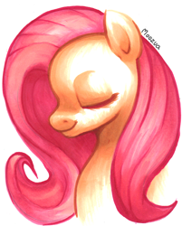 Size: 970x1207 | Tagged: safe, artist:moozua, fluttershy, pegasus, pony, bust, portrait, simple background, solo, white background