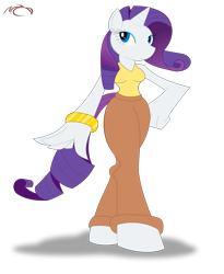 Size: 1417x1727 | Tagged: safe, artist:m a c d, rarity, anthro, unicorn, female, solo, white coat