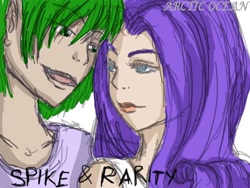 Size: 640x480 | Tagged: safe, artist:arcticocean, rarity, spike, female, humanized, male, shipping, sparity, straight