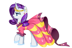 Size: 1800x1200 | Tagged: safe, artist:lelittleluna, rarity, pony, unicorn, clothes, dress, female, horn, mare, solo