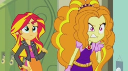 Size: 1268x703 | Tagged: safe, screencap, adagio dazzle, sunset shimmer, equestria girls, rainbow rocks, female, gem, siren gem