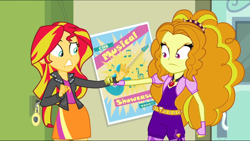 Size: 1680x948 | Tagged: safe, screencap, adagio dazzle, sunset shimmer, equestria girls, rainbow rocks, female, gem, poster, siren gem