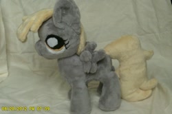 Size: 900x599 | Tagged: safe, artist:pastelblueunicorn, derpy hooves, filly, irl, photo, plushie