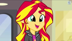 Size: 1136x640 | Tagged: safe, screencap, sunset shimmer, equestria girls, rainbow rocks, cute, shimmerbetes, shimmersmile, smiling, solo, when she smiles