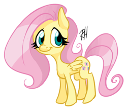 Size: 438x383 | Tagged: safe, artist:abi-r, fluttershy, pegasus, pony, female, mare, pink mane, solo, yellow coat