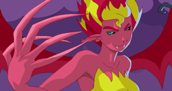 Size: 673x356 | Tagged: safe, artist:drewdini, artist:kagatsuki, sunset satan, sunset shimmer, equestria girls, solo